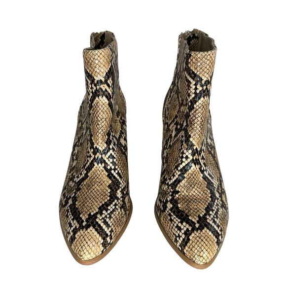 Steve Madden Julianne Snake Embossed Ankle Booties Boots Point Round Toe Size 6 - Picture 5 of 10